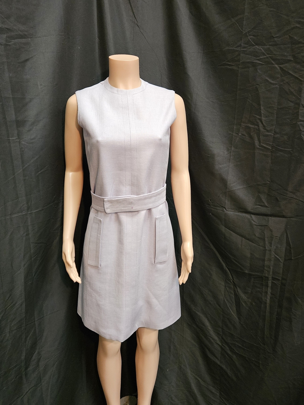 A117 Donald Brooks Women’s Sleeveless Light Purple Belted Shift Dress Size 8